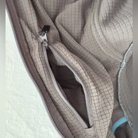 Lands End Women’s Full Zip Mock Neck Zipper Pocket Fleece Windcheck Jacket L - Picture 11 of 11